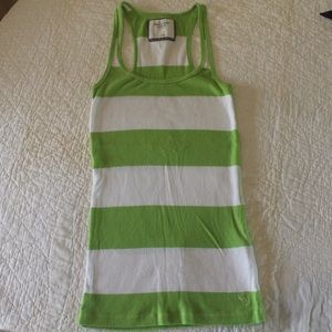 Abercrombie & Fitch Large Green White Stripe Shirt